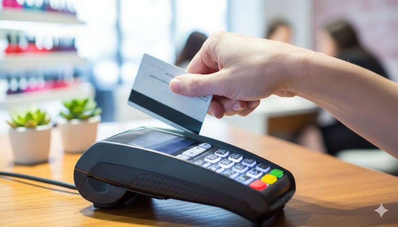 Swipe magstripe card on terminal